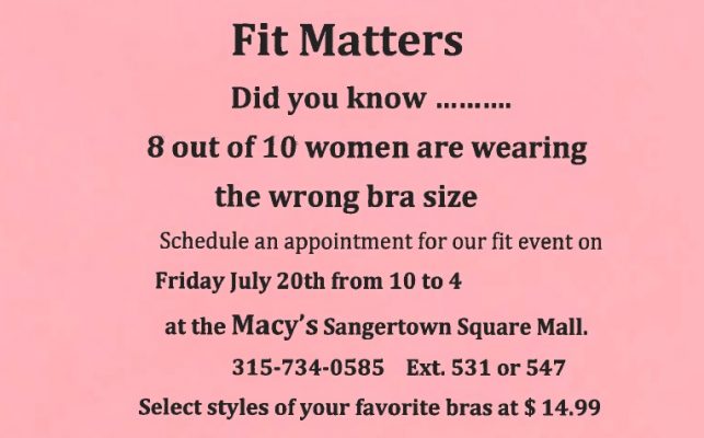 Fit Matters At Macy S Sangertown Square